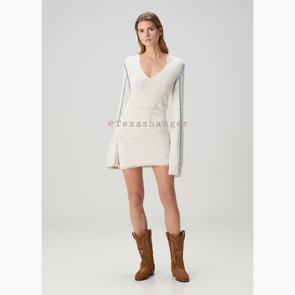NWT Zadig & Voltaire Hiko Dress M Medium Ecru